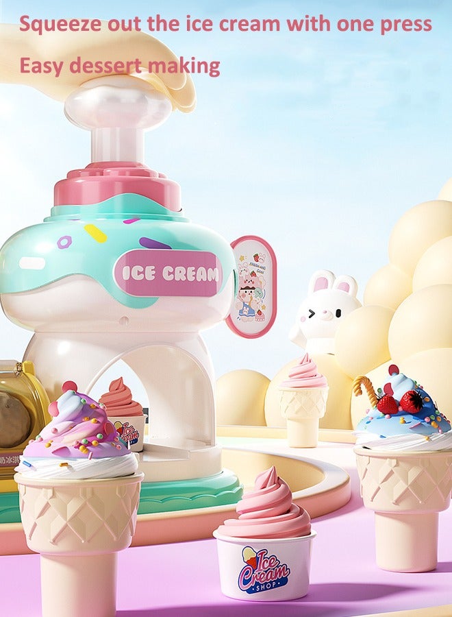 Simulated ice cream parlor toys Situational simulation toys Simulate making an ice cream toy Light clay toys Toys for girls Comes with 24 sticks of plasticine - Image 5