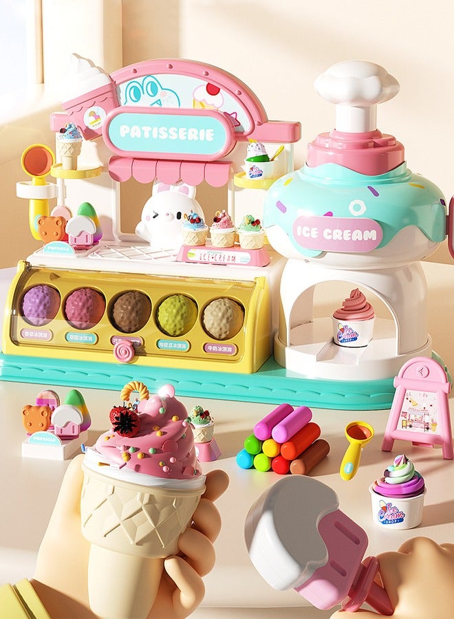 Simulated ice cream parlor toys Situational simulation toys Simulate making an ice cream toy Light clay toys Toys for girls Comes with 24 sticks of plasticine - Image 3