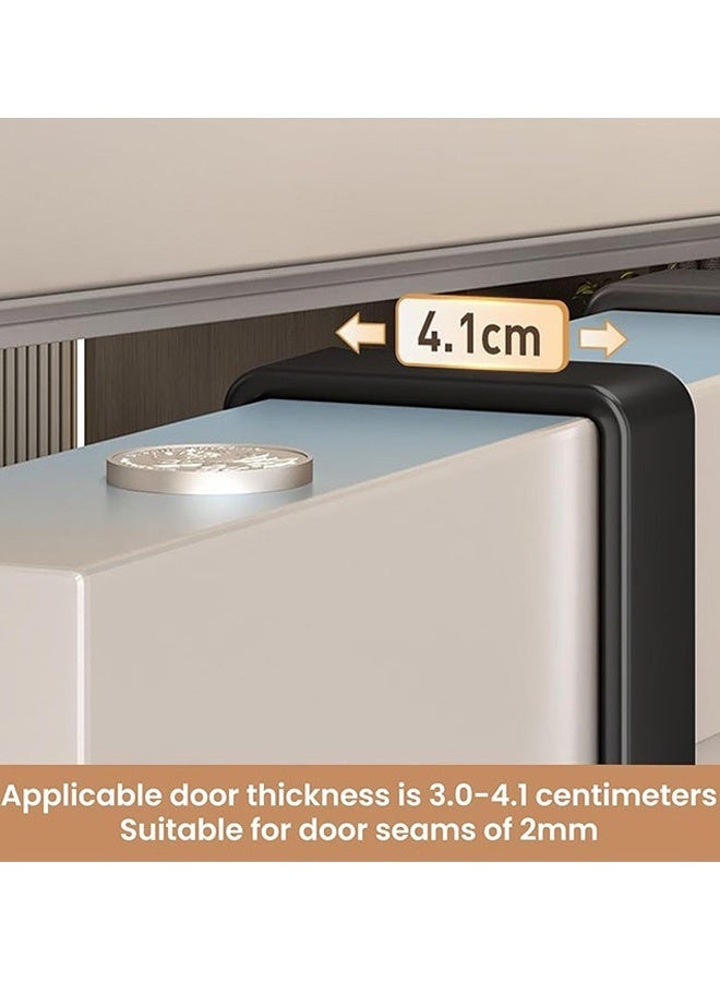 2 قطعة من حاملات الخطافات المصنوعة من الفولاذ الكربوني لتعليقها على الباب 3 خطافات حاملات مناشف لتعليقها على الباب للأزواج لوضع المناشف والمآزر والأكياس القماشية في المطبخ والحمام وغرفة النوم وخزانة الملابس خزانة معدنية مصقولة بالرمل تناسب الأبواب ذات السماكة من 1.18 إلى1.61 بوصة باللون الأسود - Image 4