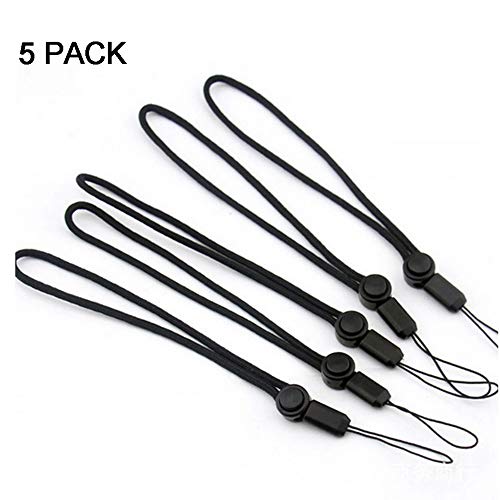 YOUOWO 5 Pack Nylon Lanyards Adjustable length,For USB Flash Drive Cell Phone Key ipod Mp3 Mp4 ID Card Badge and Other Small Electronic Devices (Black) - Image 2