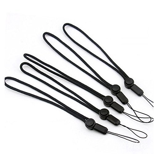 YOUOWO 5 Pack Nylon Lanyards Adjustable length,For USB Flash Drive Cell Phone Key ipod Mp3 Mp4 ID Card Badge and Other Small Electronic Devices (Black) - Image 1