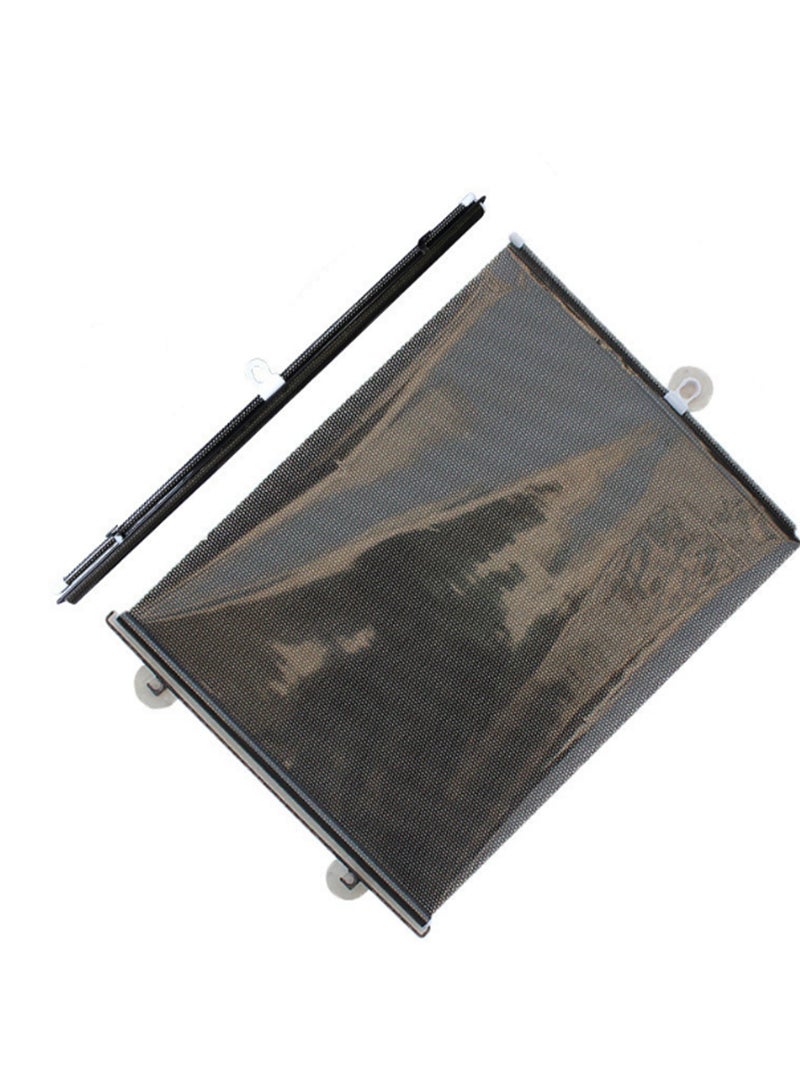 68*125 Black 【3 Suction Cups Included】 Retractable Car Sunshade, Large Windshield Sunshade, Protective Automatic Roller Blind Sunshade, Suitable For Small Business, Medium, Suv, Large Truck - Image 1