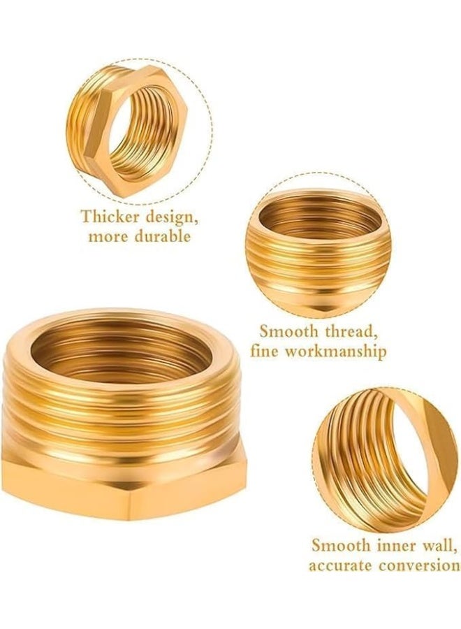 Biella Pack Of 2 Brass Reducer Bsp Male Thread To Female Thread Reducing Bush Hex Reducer Bushing Hose Pipe Fitting Connector Adapter And Teflon Tape (3/4 Inch To 1/2 Inch) - Image 3
