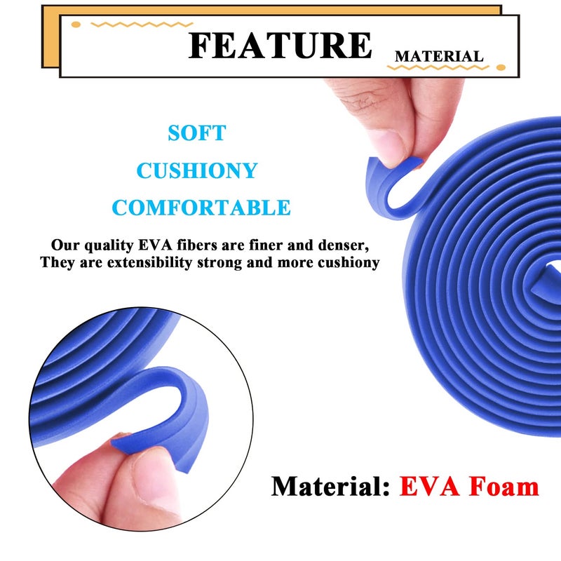 KINGOU EVA Blue Road Bike Handlebar Tape Wraps with Bar Plugs - 2PCS Per Set - Image 5