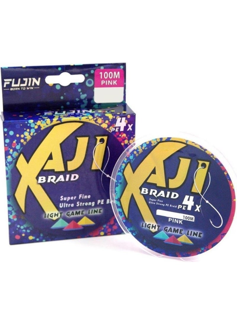 FUJIN - Aji Light Game Braid 4x 0.03MM 100MT. Pink Rope - Image 1