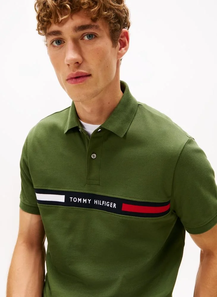 Regular Fit Logo Insert Pique Polo Shirt
