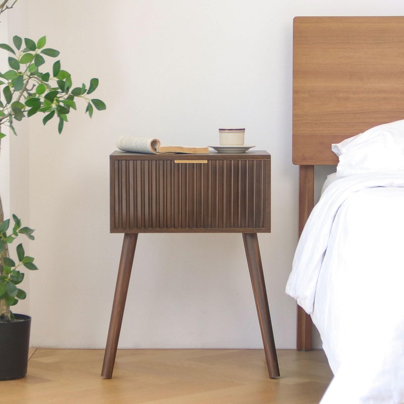 AWASEN Mid Century Modern Nightstand, Small End Tables Living Room, Accent Bedside Table with Drawer for Bedroom and Small Space, Rustic Brown - Image 4