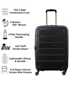 ROWER Luggage Set – Travelling Hard Shell  Expandable Suitcase With Spinner Wheels & TSA 3 Digit Number Lock-Set of 4 Trolley Bags  (20/24/28/14 Inches)  - Image 2