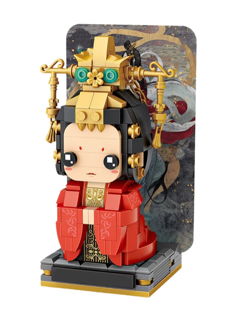350pcs Red Clothes Girl Character Model Set Building Blocks Creative Diy Simulation Collection Building Assembly Toys Children Gift Home Decorations - Image 1