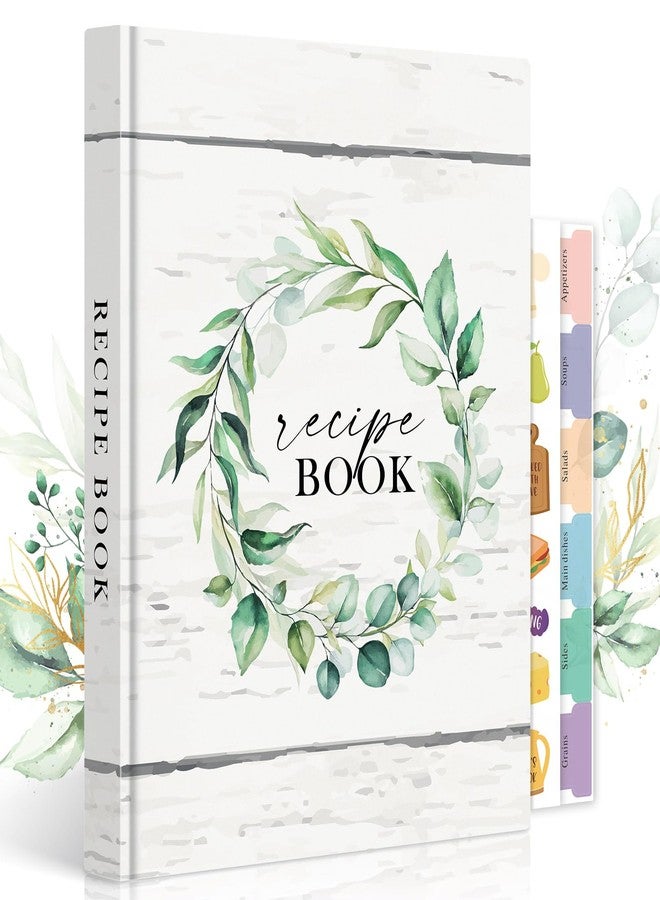 Lanpn B5 Blank Recipe Book Cookbook to Write in Your Own Recipes, Leather Cover Waterproof Empty Cooking Journal for 70 Recipes, Recipe Notebook with Stickers to Organize Your Family Recipes - Image 1