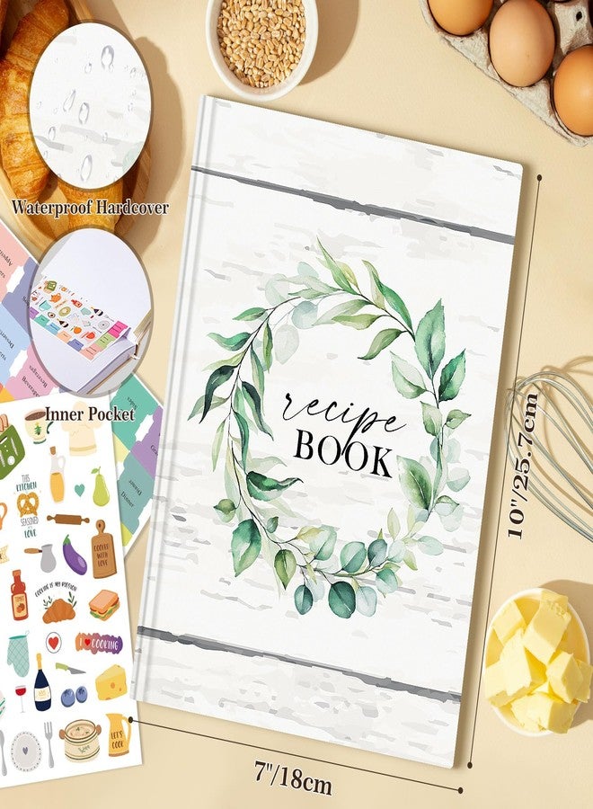Lanpn B5 Blank Recipe Book Cookbook to Write in Your Own Recipes, Leather Cover Waterproof Empty Cooking Journal for 70 Recipes, Recipe Notebook with Stickers to Organize Your Family Recipes - Image 2
