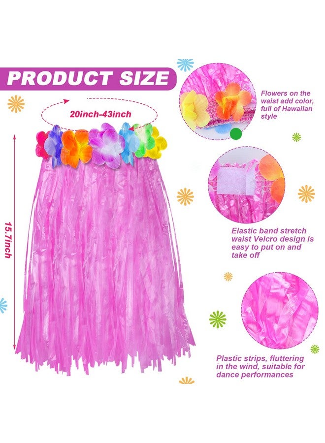 Vicenpal 50 Pieces Hawaiian Luau Hula Skirts Party Plastic Grass Skirts Colorful Dance Luau Skirts Tropical Hawaiian Party Luau Party Favor Supplies Summer Beach Vacation Costume For Women Kids Party Favors - Image 4