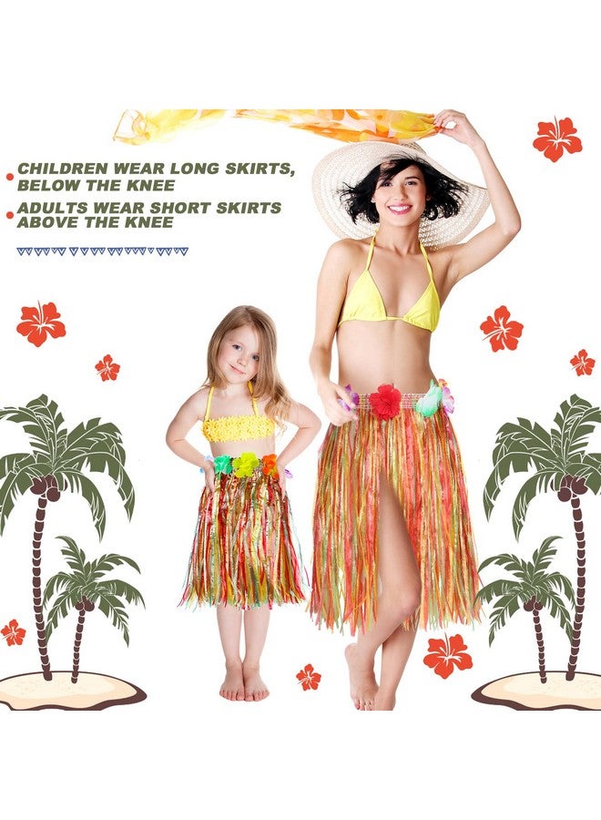 Vicenpal 50 Pieces Hawaiian Luau Hula Skirts Party Plastic Grass Skirts Colorful Dance Luau Skirts Tropical Hawaiian Party Luau Party Favor Supplies Summer Beach Vacation Costume For Women Kids Party Favors - Image 5