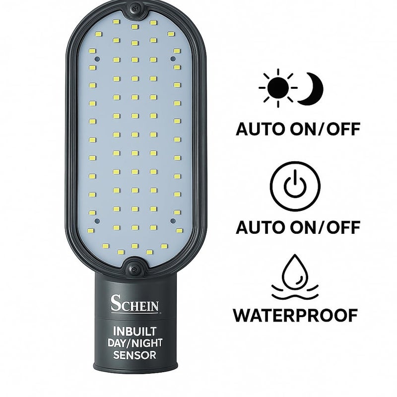 Shein مصباح الشارع LED SHSL-20W | 20W | تشغيل/إيقاف تلقائي عند الغسق حتى الفجر | كهرباء سلكية | مقاوم للماء والغبار IP65 | هيكل بولي كربونات | معتمد من BIS R-97001945 | مصباح شارع خارجي | 1 قطعة - Image 2