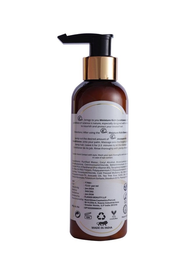 Flaner Moisture Rich Hair Conditioner for Women & Men - With Mulberry Oil, Almond Oil, Avocado Oil & D-Panthenol | Deep Hair Nourishment & Repair | For Dry, Frizzy, Damaged Hair | 200ml (Pack of 1) - Image 3