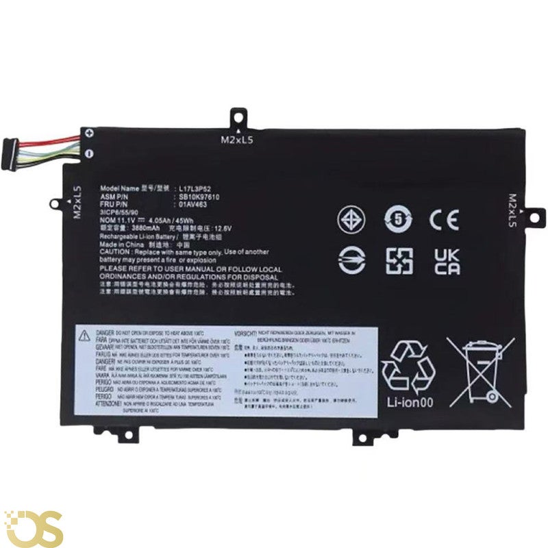 OS Battery Compatible with Lenovo Thinkpad E480 E580 E590 L17M3P52 From OS Store - 3 Month Warranty - Image 1