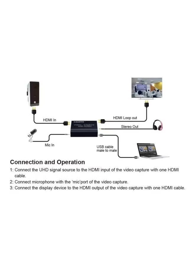 ELTRAZONE Multimedia Interface Audio Video Capture Card | High-Definition 4K HDMI & USB Input | Plug & Play Recording for PC, Laptop, and Gaming Consoles | Supports Live Streaming, Video Conferencing, and Content Creation | Compatible with Windows & Mac  - Image 3