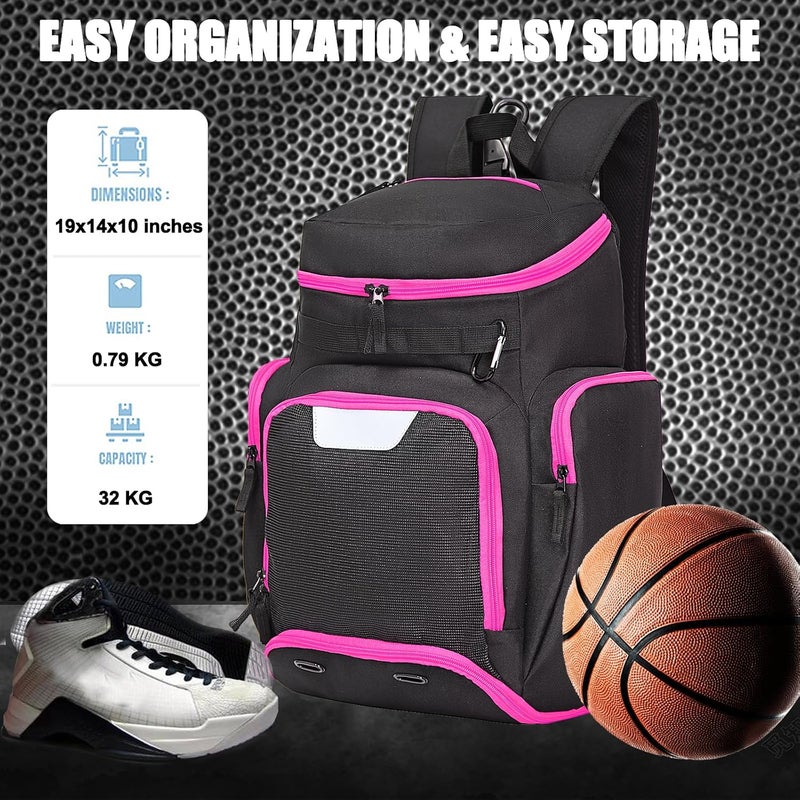 LARIPOP Basketball Backpack Large Sports Bag, Gym Bag with Ball Compartment and Shoe Compartment to Store Sports Shoes Water Bottles Laptops and Daily Necessities, Widely Used in Basketball, Soccer - Image 2