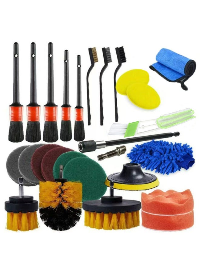 Car Wash Set 7-piece Car Cleaning Waterproof Gloves Tire Gap Cleaning Brush Car Wash Brush - Image 2