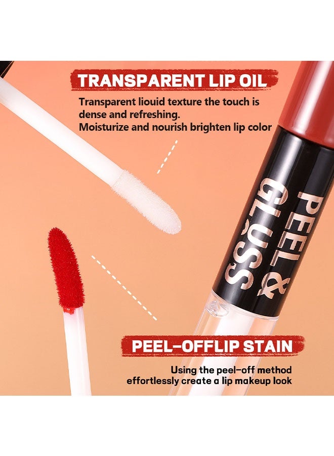 كيو آي بست بايل & غلوس، تاتو لامع وشوكولاتة بنية، قناع تقشير للشفاه، لون شفاه يدوم طويلاً ومقاوم للماء وقابل للإزالة، قناع للشفاه، ملمع شفاه قابل للإزالة، قلم تحديد شفاه، مكياج شفاه ثابت #07 لطخة رائعة - Image 4