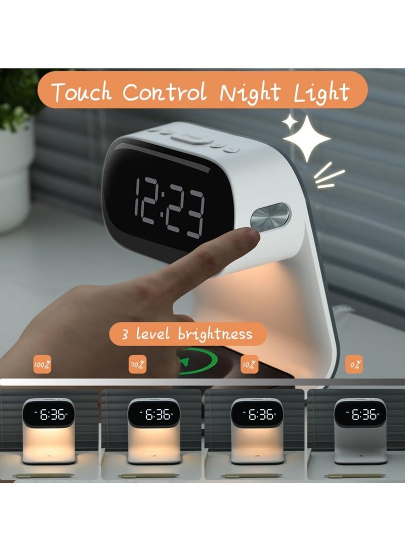 general Wireless Charging Alarm Clock with Dimmable Night Light, Sleep-Aid Function, 10W Fast Charging Modern Bedside Clock for Bedrooms, Children, Teens, Adults Gift for Men and Women - Image 4