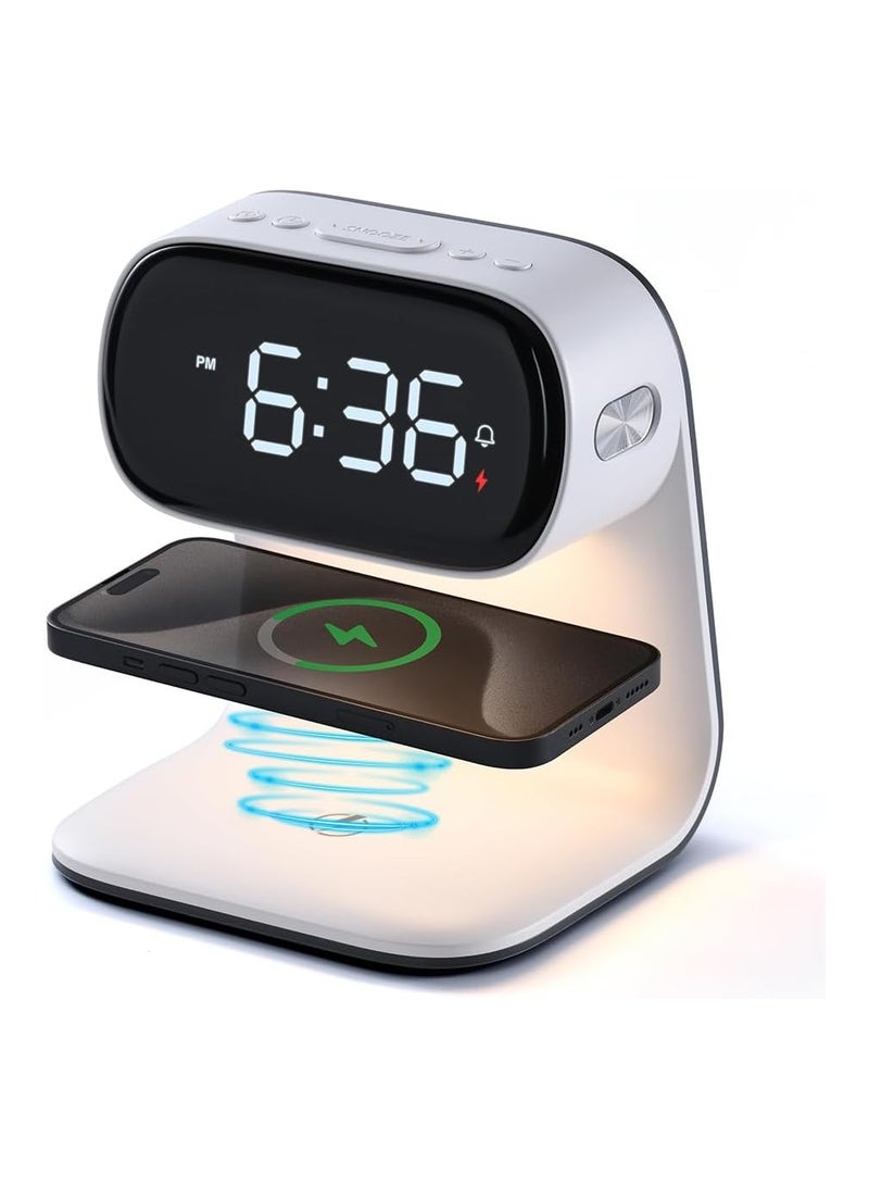 general Wireless Charging Alarm Clock with Dimmable Night Light, Sleep-Aid Function, 10W Fast Charging Modern Bedside Clock for Bedrooms, Children, Teens, Adults Gift for Men and Women - Image 1