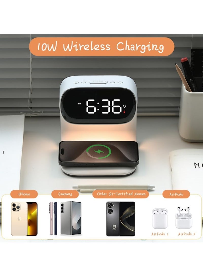 general Wireless Charging Alarm Clock with Dimmable Night Light, Sleep-Aid Function, 10W Fast Charging Modern Bedside Clock for Bedrooms, Children, Teens, Adults Gift for Men and Women - Image 5