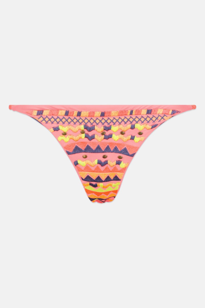 Billabong Women Embroidered Bikini Bottom, Multicolor - Image 1