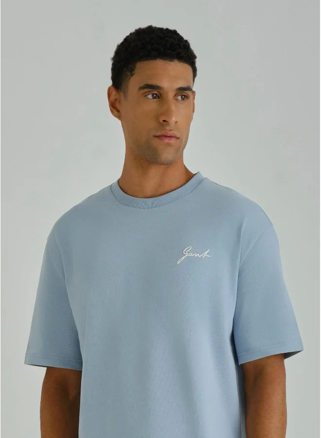 غانت Gant Ramadan Collection  Men's Blue Ramadan Short Sleeve T-Shirt