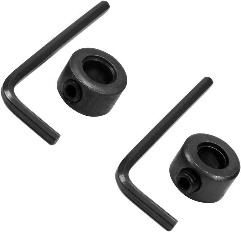 Utoolmart 6mm Bore Drill Stop, Drill Bit Depth Holder, Set Screw Style, Black Oxide Carbon Steel 2Pcs - Image 1