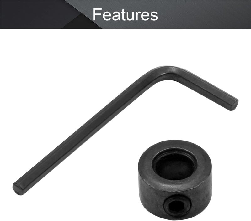 Utoolmart 6mm Bore Drill Stop, Drill Bit Depth Holder, Set Screw Style, Black Oxide Carbon Steel 2Pcs - Image 4