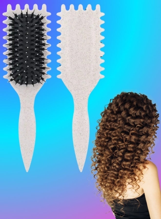 NIKITA.VIVI Curler Define Styling Comp Hair Curling Comb Curly Hairbrush Best Curl Define Styling Brush with Prongs Bristle Hairbrush for Combing and Shaping Reduce Pulling and Curl Separation for Defined Curls - Image 1