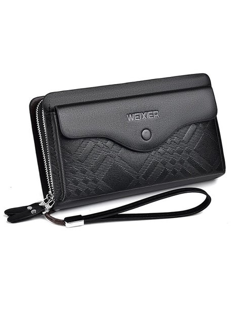 Men's Large Long Leather Clutch Wallet Travel Passport Business Cell Phone Case Credit Card Holder Wallet