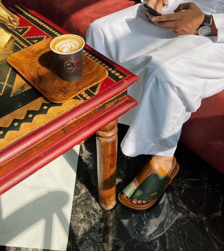 Eastern Sandal Zubairiya Naal | Made in Saudi Arabia | Leather Green - Image 4
