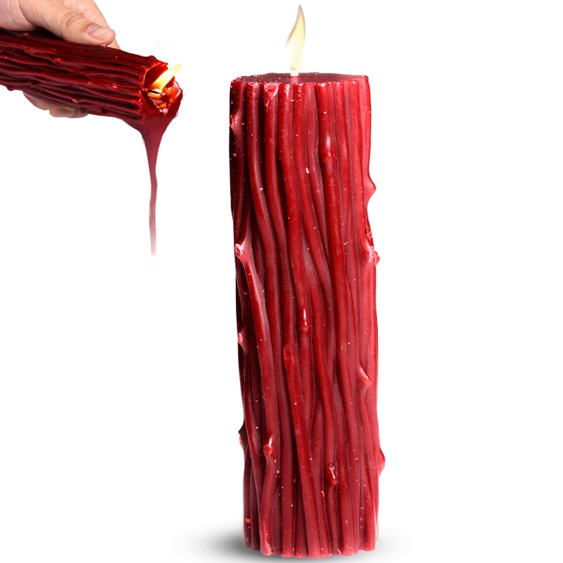 Thorn Drip Candle for Wellness and Relaxation Romantic Candle Massage Low Melting Point Unscented Paraffin Body Wax Perfect Spa Gift for SelfCare 1 Piece Red