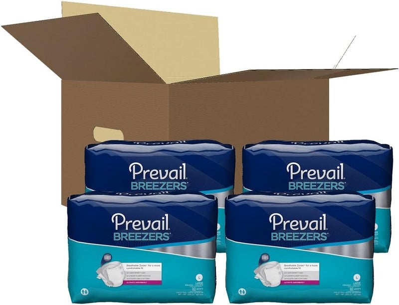 Prevail Breezers Ultimate Absorbency Incontinence Briefs Large 18Count - Image 4