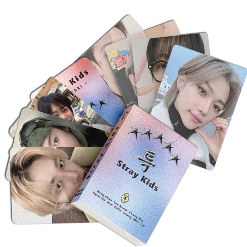 KPOPBP بطاقات فوتو كارد ليزر KPOPBP SKZ 50 قطعة مجموعة بطاقات LOMO كيبوب بطاقة ألبوم 5 نجوم هدية للمشجعين للبنات والأولاد - Image 1