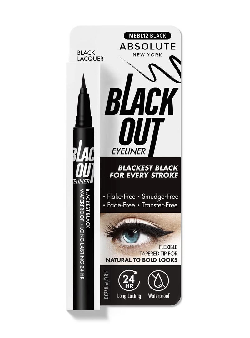 Absolute New York MEBL12 Black Out Eyeliner, Flexible Tapered Tip, Flake Free, Smudge Free - Image 1