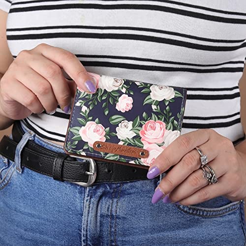 ShopMantra Women's Printed Small Wallet | Women's Purse | Premium Vegan Faux Leatherette Small Pocket Organizer | Coin, Card Holder | Navy Blue - Image 5
