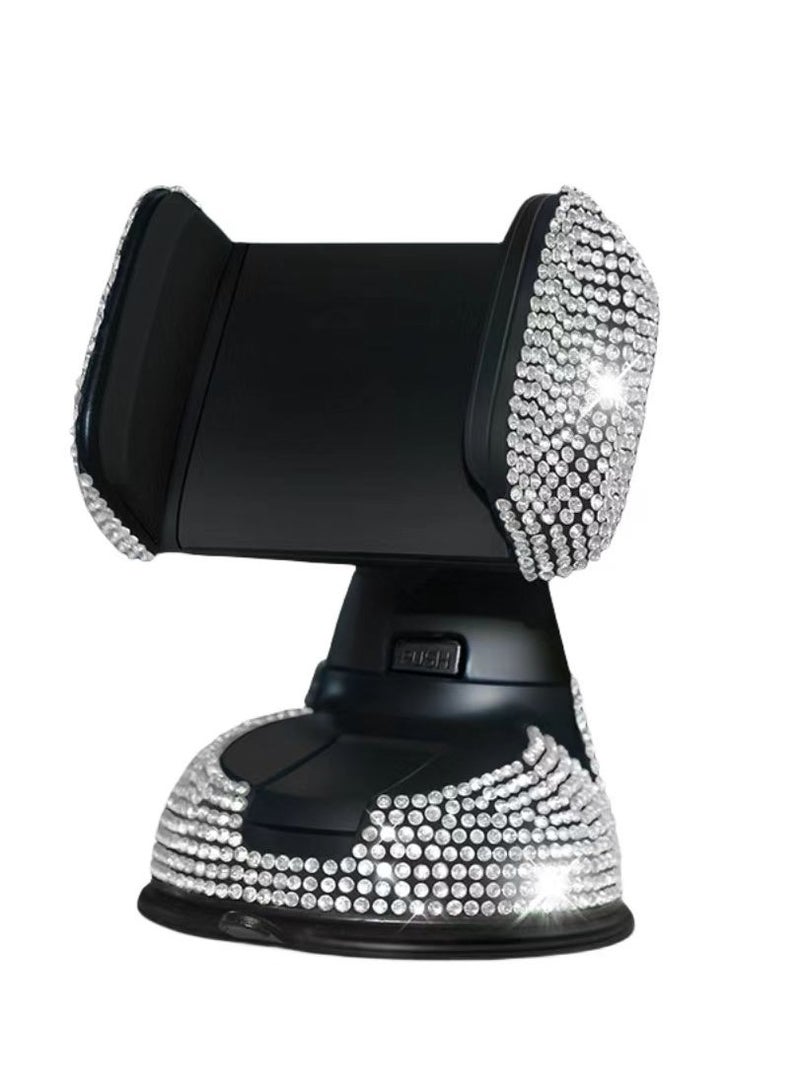 KUYING New hot diamond technology inlaid with diamond, dual function air outlet navigation bracket, car suction cup mobile phone holder 