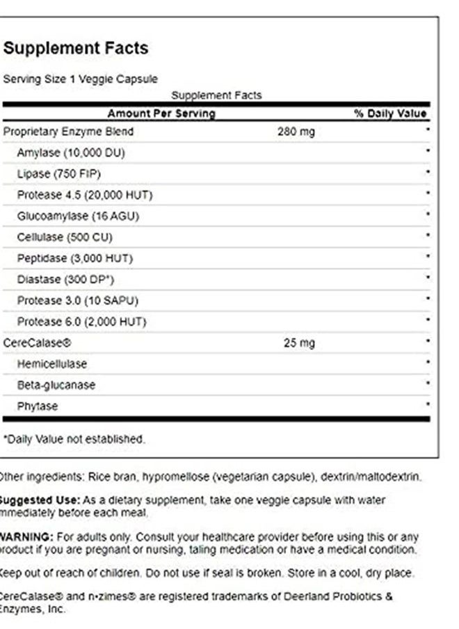 SWANSON - Full Spectrum N-Zimes 90 Veg Capsules Enzyme - Image 1