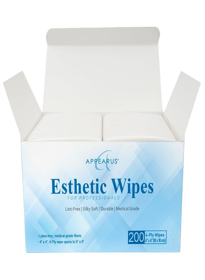 Appearus Professional 4x4 Esthetic Wipes - 200 Count, Lint-Free Nonwoven Facial Towelettes for Spa, Salon, Skincare, Cleansing & Makeup Removal - Ultra Soft & Absorbent - Image 1