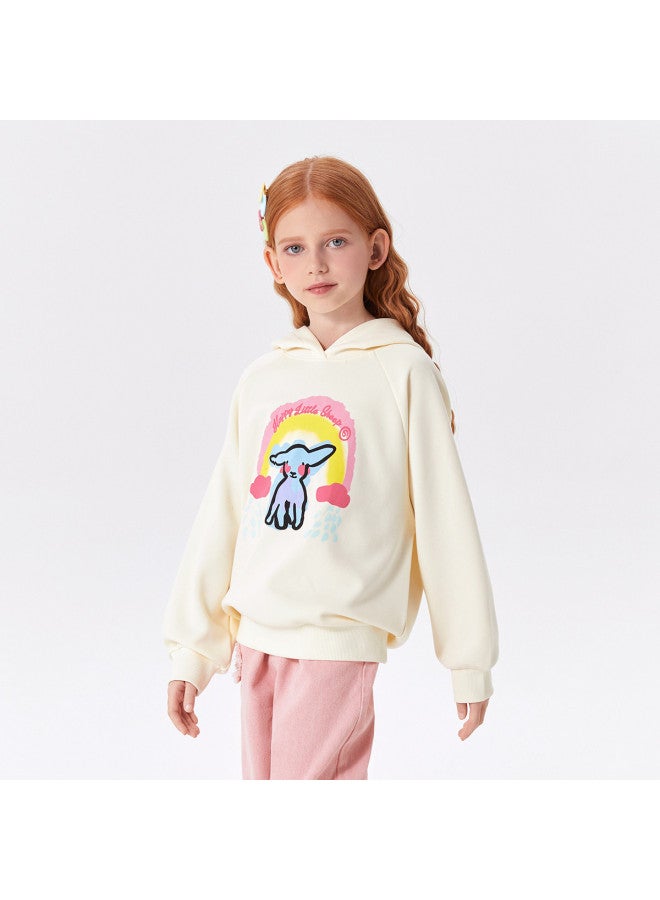 MQD Top + Pants】 Girls' Autumn New Casual Sporty Sweet Outfit Hoodie Set - Image 3