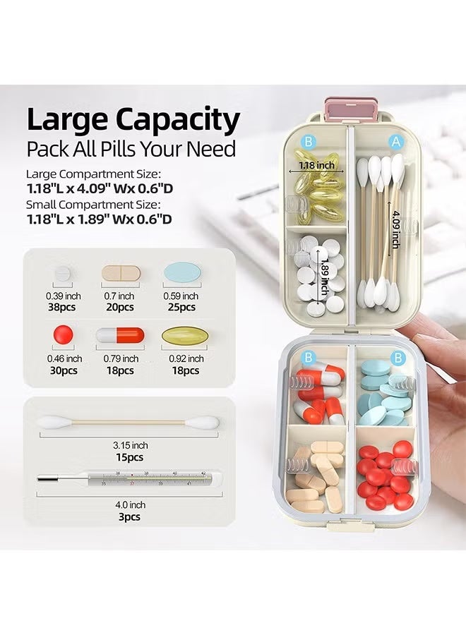 Daily Pill Organizer, Portable Pill Storage, Pill Case Organizer, Large Compartment Week Medication Holder Container with 7 Grid for Medicine Supplement, Fish Oil - Image 4