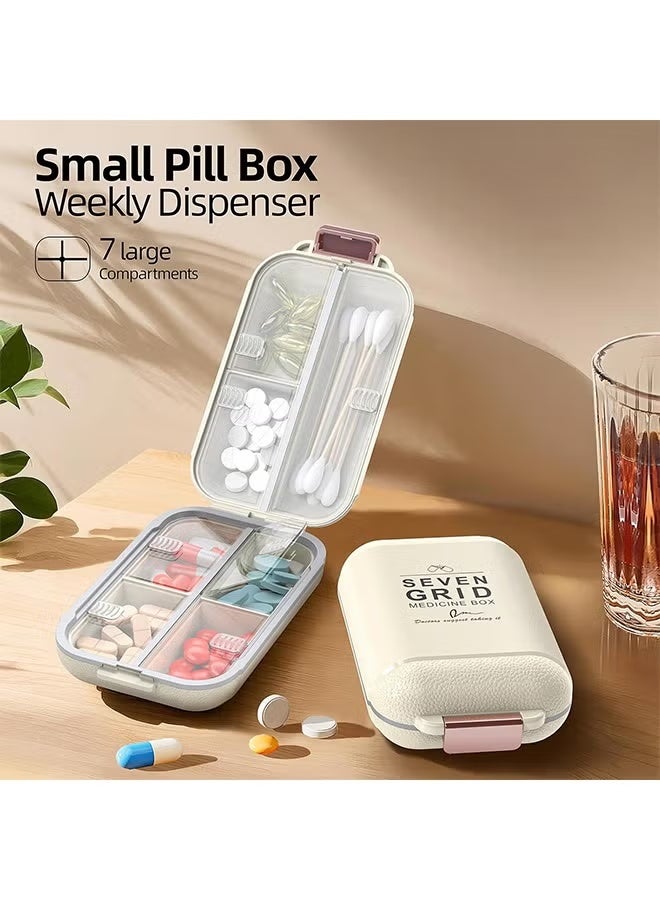 Daily Pill Organizer, Portable Pill Storage, Pill Case Organizer, Large Compartment Week Medication Holder Container with 7 Grid for Medicine Supplement, Fish Oil - Image 2