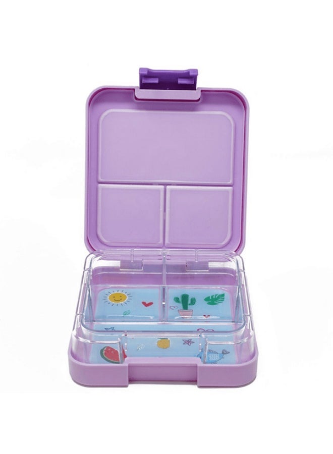 Tiny Wheel 3-Compartment Lightweight Mini Bento Lunch Box Purple - Image 2