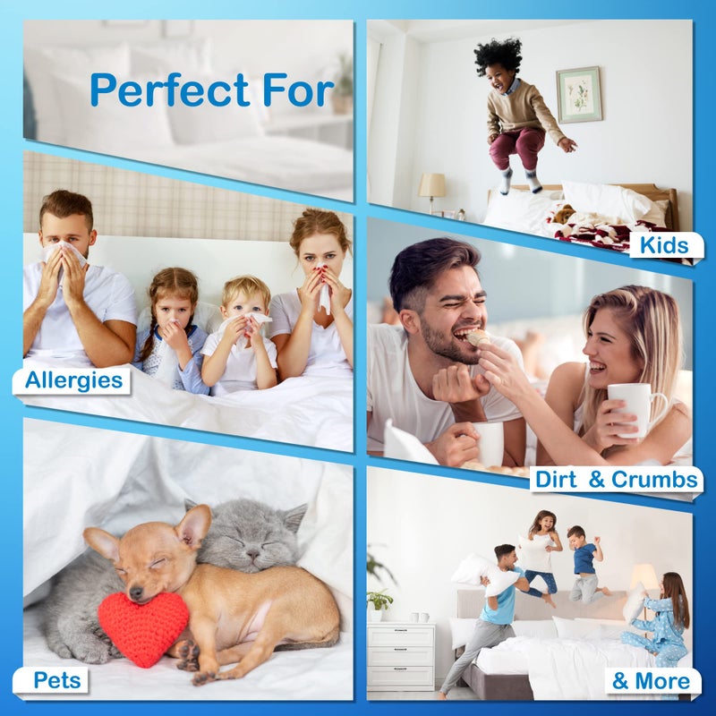 National Allergy National Allergy Superior 100% Cotton Queen Mattress Protector Zippered - 60" x 80" x 12" - Hypoallergenic Bed Encasement - Breathable Dust Proof Cover - AAFA & Oeko-TEX Standard 100 Certified  - Image 4