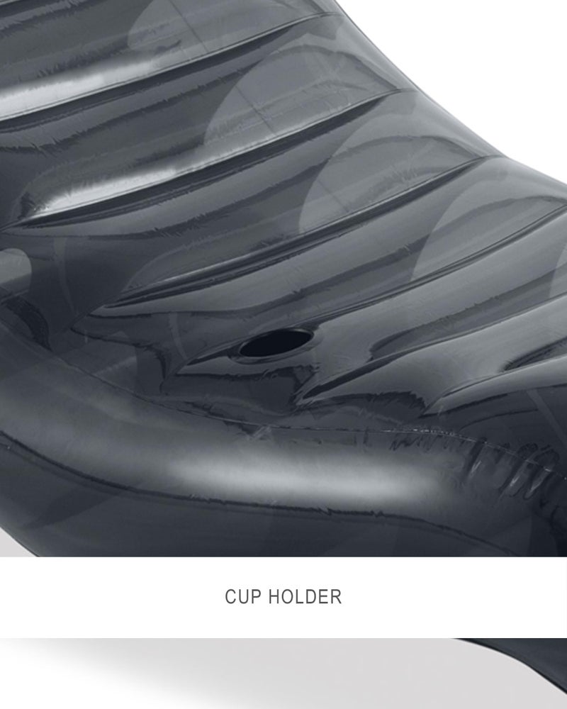 INTEX 56875EP Inflatable Cool Grey Lounge: Contoured Design – Built-in Cup Holder – Dual Air Chambers – 220lb Weight Capacity – 75" x 39" - Image 2