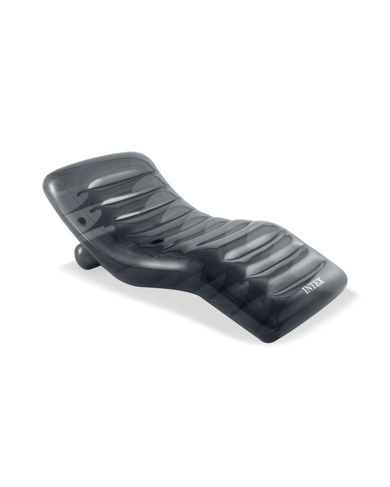 INTEX 56875EP Inflatable Cool Grey Lounge: Contoured Design – Built-in Cup Holder – Dual Air Chambers – 220lb Weight Capacity – 75" x 39" - Image 1