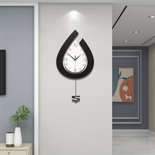 JTWALCLOCK Large Wall Clock for Living Room Decor Big Pendulum Modern Wall Clock Silent Non Ticking Battery Operated 28.7 Inch Clock for Kitchen Bedroom Bathroom Office Indoor Home Decorative - Image 1